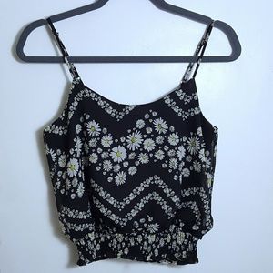 love, Fire Daisy Floral Crop Tank